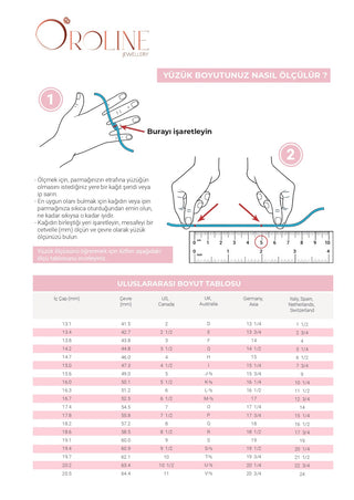 14 Ayar Altın Oroline Kadın Yüzük 